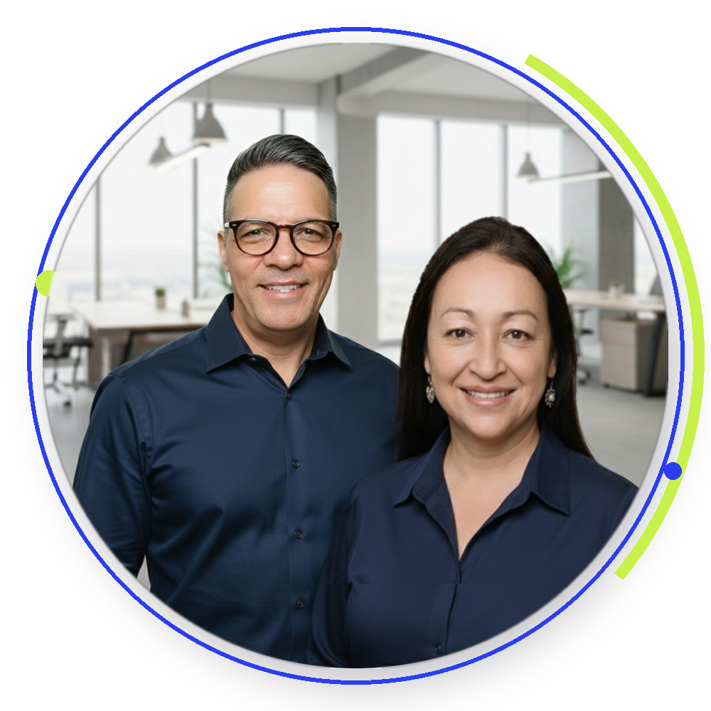 Teacher Paulo Santos e Rosana R. Santos, fundadores da You Up English